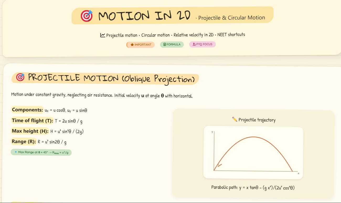 Motion in 2D