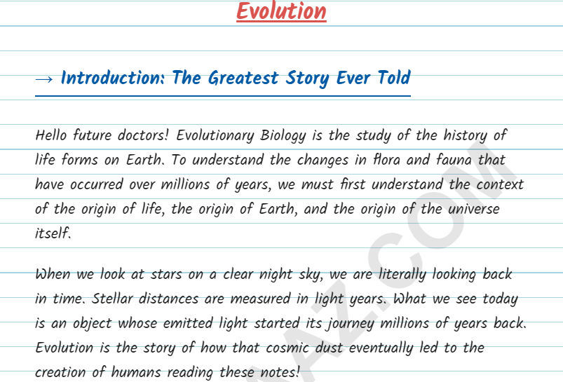 Evolution NEET Biology Notes